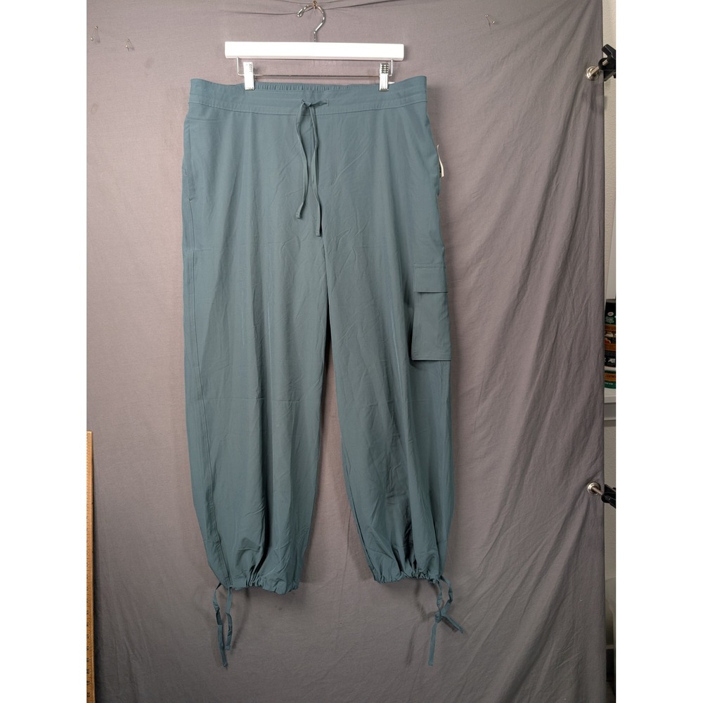 Old Navy StretchTech Cargo Pants Blue Green Large Quick Dry Adjustable